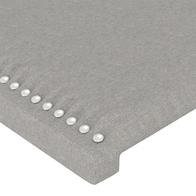 Tête de lit accessoire couchage chambre à coucher meuble à LED 200 x 5 x 78/88 cm tissu gris clair TDL0201317