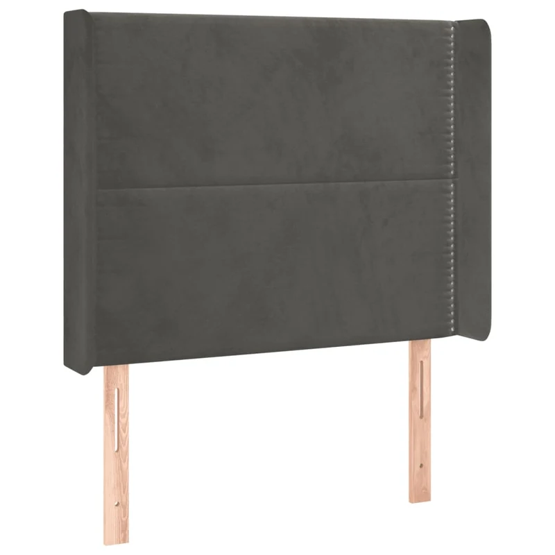 Tête de lit accessoire couchage chambre à coucher meuble à LED 103 x 16 x 118/128 cm tissu velours gris foncé TDL0201178
