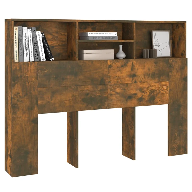 Tête de lit avec rangement accessoire de lit table de chevet étagère 140 x 19 x 103,5 cm MDF marron TDL0200077