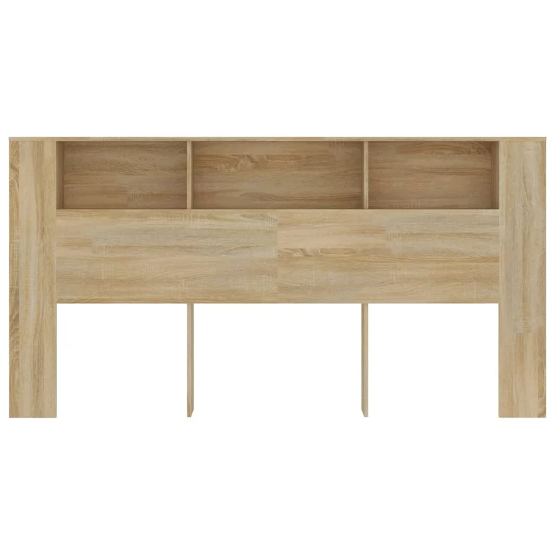 Tête de lit avec rangement accessoire de lit table de chevet étagère 200 x 18,5 x 104,5 cm MDF couleur chêne TDL0200045