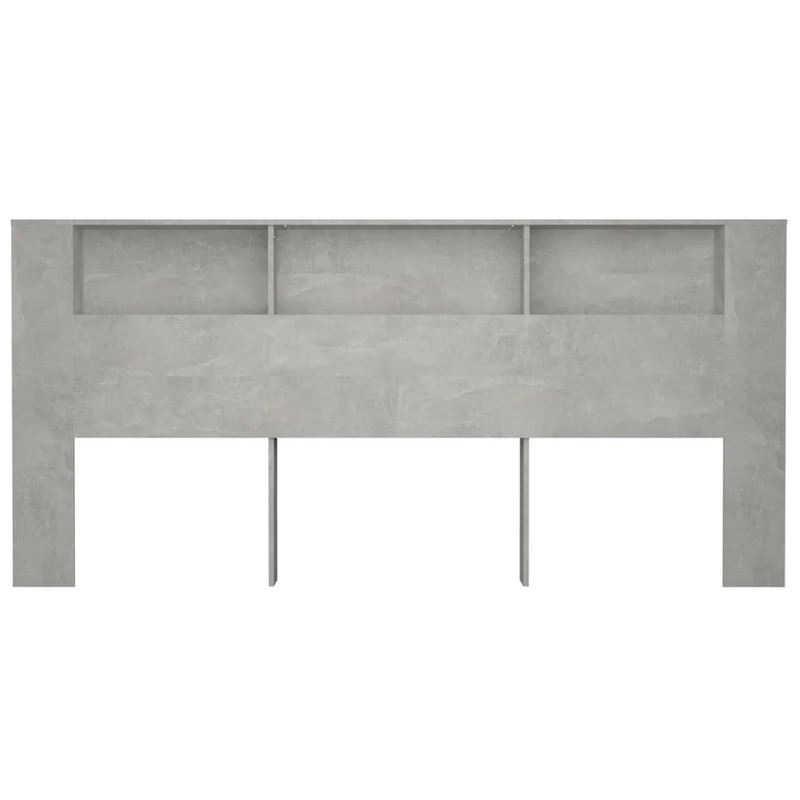 Tête de lit avec rangement accessoire de lit table de chevet étagère 220 x 18,5 x 104,5 cm MDF gris TDL0200030
