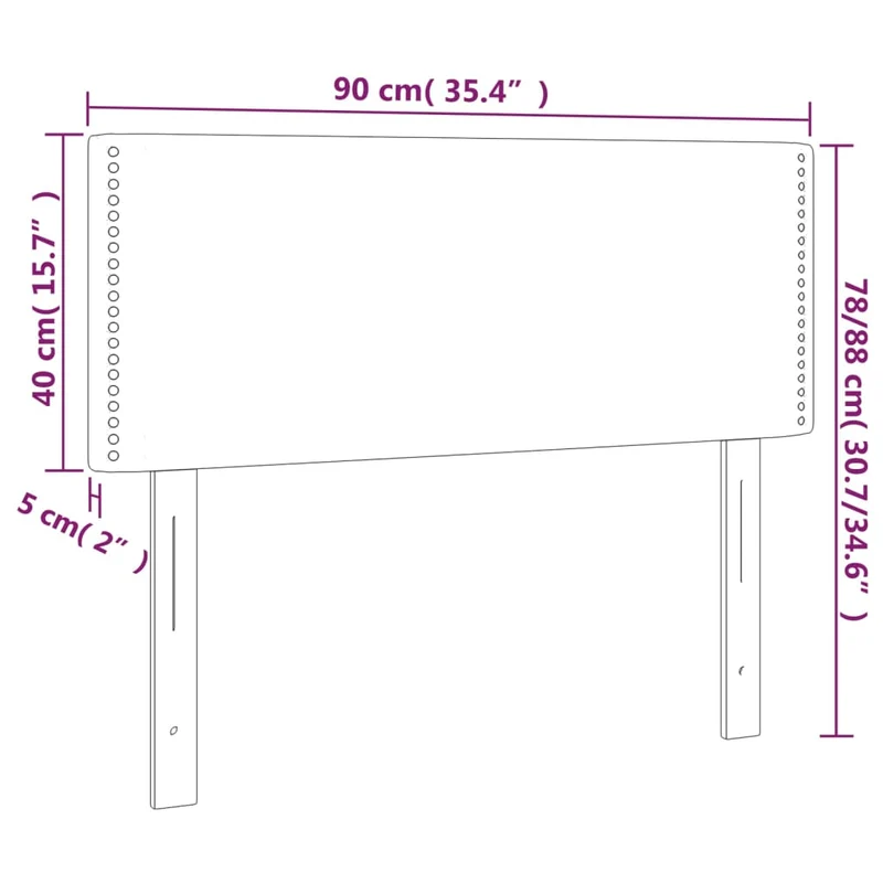 Tête de lit accessoire couchage chambre à coucher meuble à LED 90 x 5 x 78/88 cm tissu gris clair TDL0201237