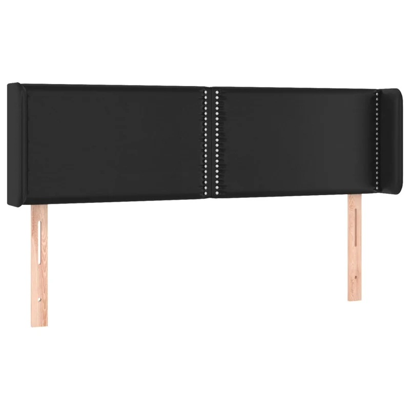 Tête de lit accessoire couchage chambre à coucher meuble à LED 147 x 16 x 78/88 cm synthétique noir TDL0200691