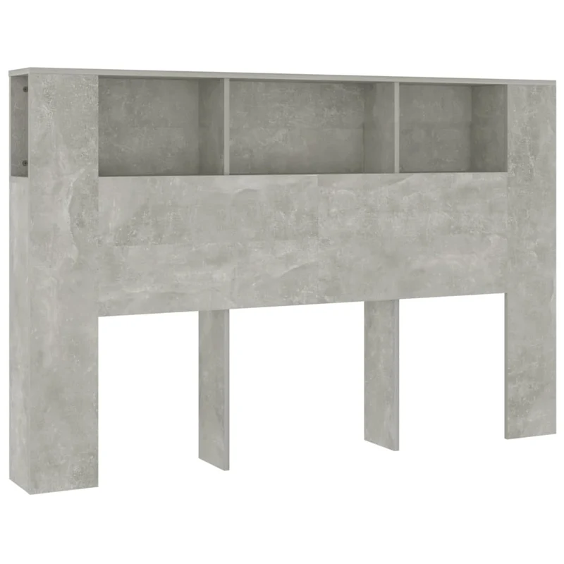 Tête de lit avec rangement accessoire de lit table de chevet étagère 160 x 18,5 x 104,5 cm MDF gris TDL0200036