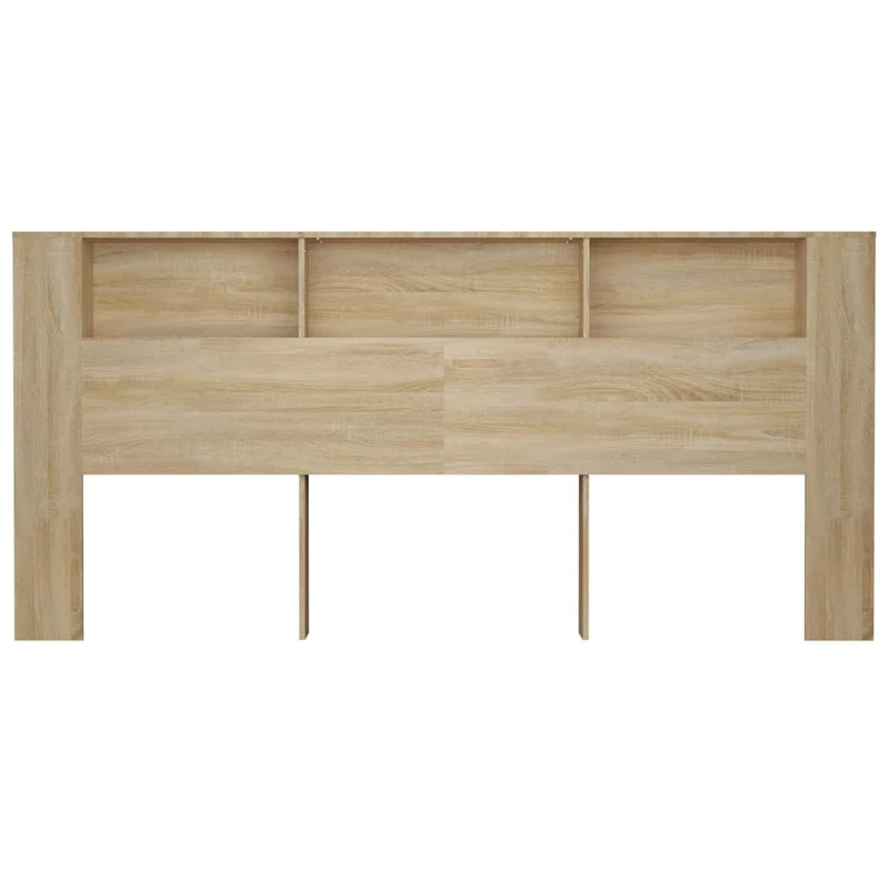 Tête de lit avec rangement accessoire de lit table de chevet étagère 220 x 18,5 x 104,5 cm MDF couleur chêne TDL0200043