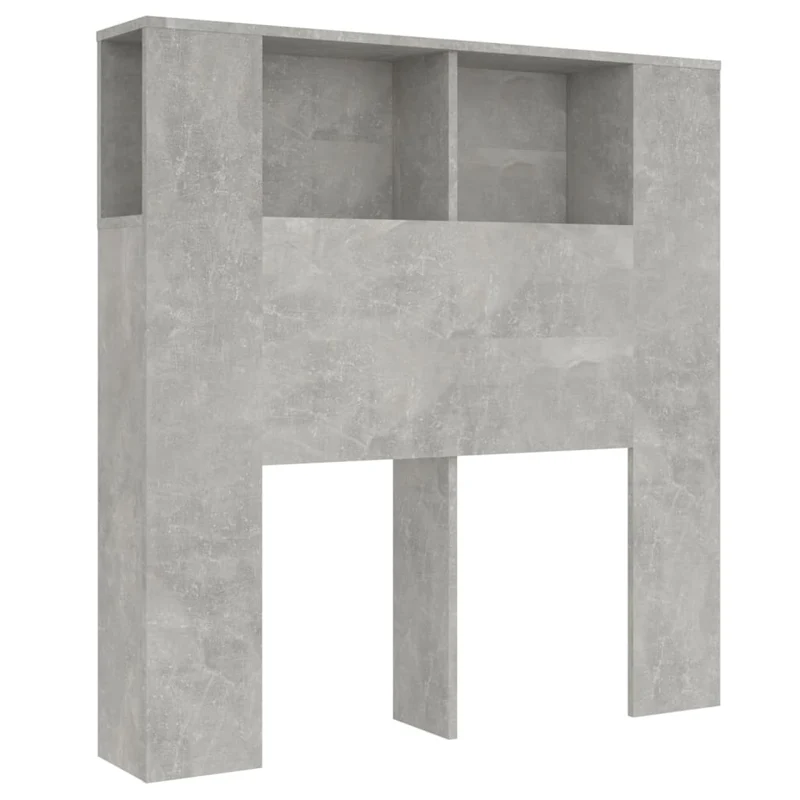 Tête de lit avec rangement accessoire de lit table de chevet étagère 100 x 18,5 x 104,5 cm MDF gris TDL0200042