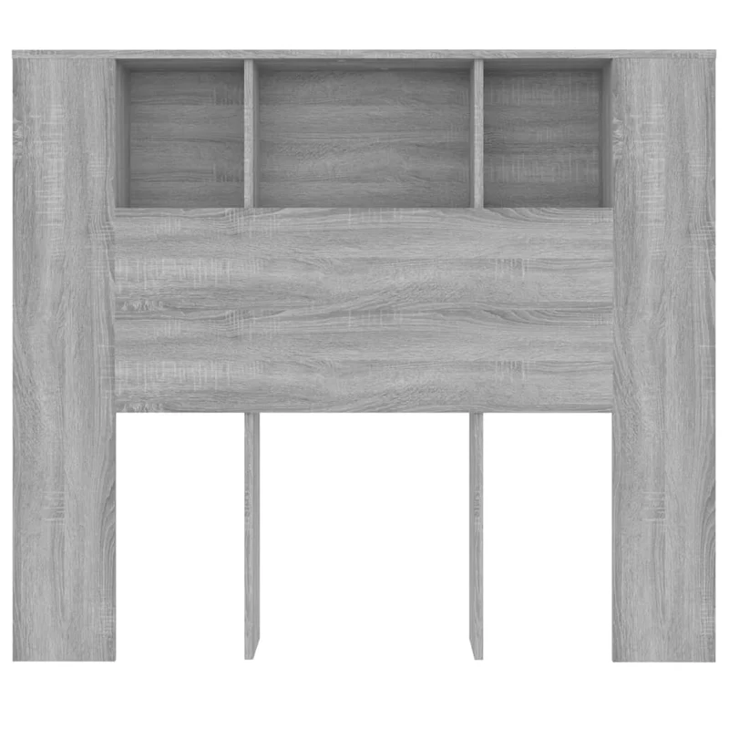 Tête de lit avec rangement accessoire de lit table de chevet étagère 120 x 18,5 x 104,5 cm MDF gris TDL0200012
