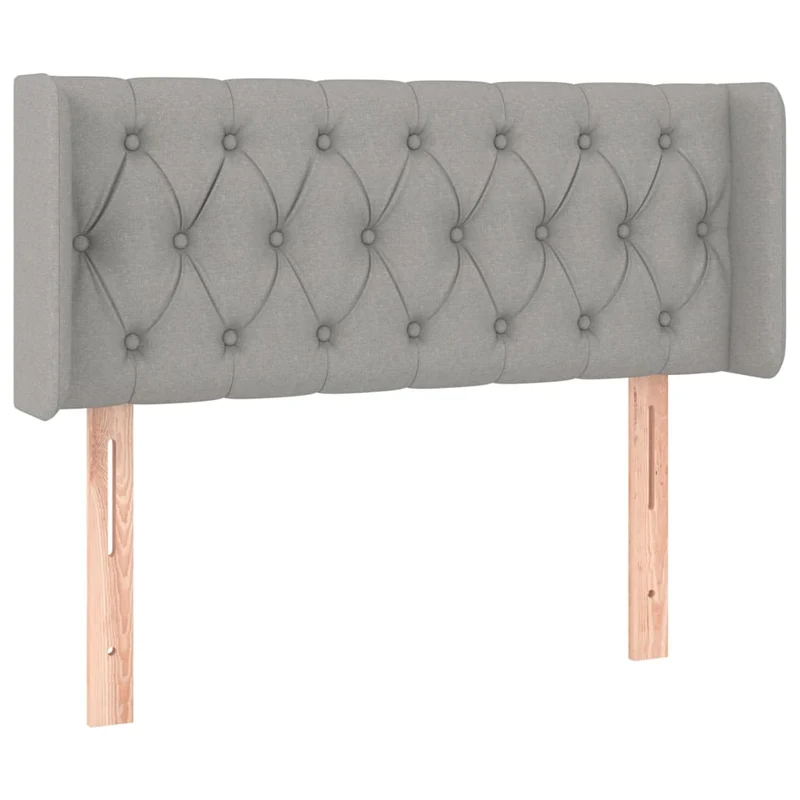 Tête de lit accessoire couchage chambre à coucher meuble à LED 93 x 16 x 78/88 cm tissu gris clair TDL0201221