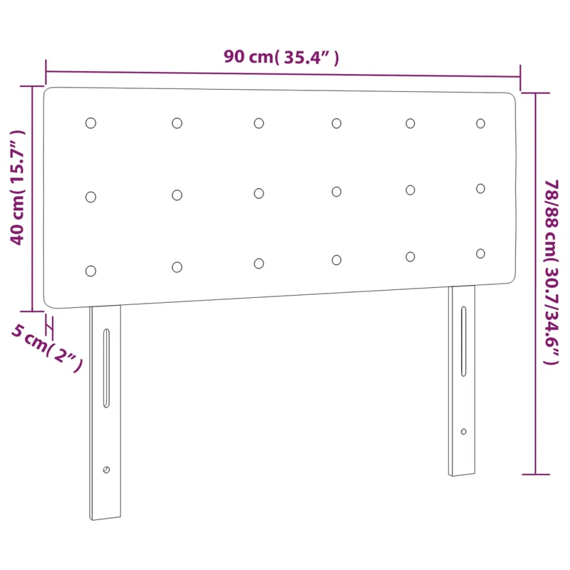 Tête de lit accessoire couchage chambre à coucher meuble à LED 90 x 5 x 78/88 cm synthétique noir TDL0200538