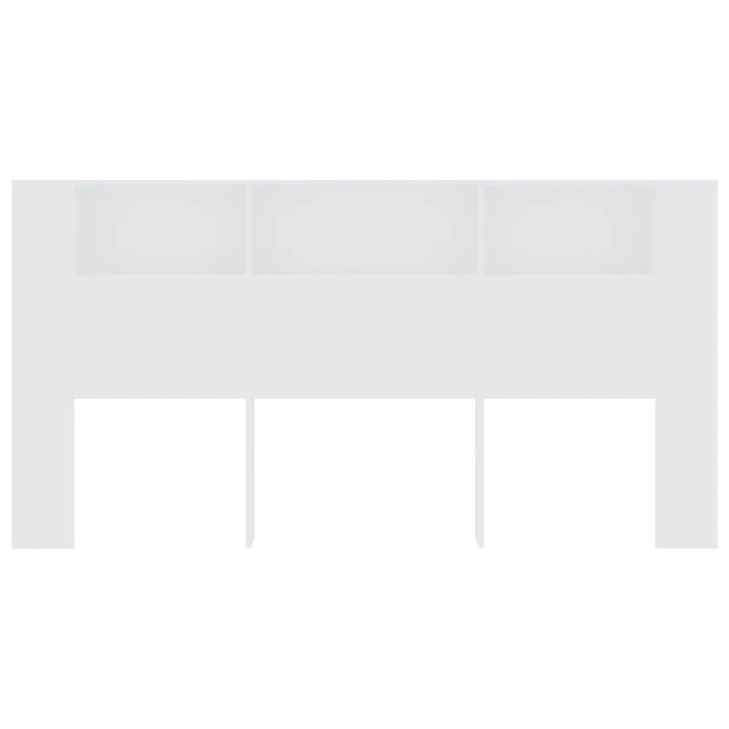 Tête de lit avec rangement accessoire de lit table de chevet étagère 200 x 18,5 x 104,5 cm MDF blanc TDL0200102