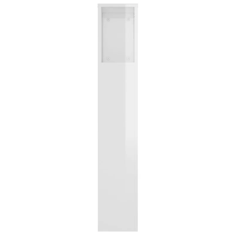 Tête de lit avec rangement accessoire de lit table de chevet étagère 220 x 18,5 x 104,5 cm MDF blanc brillant TDL0200086
