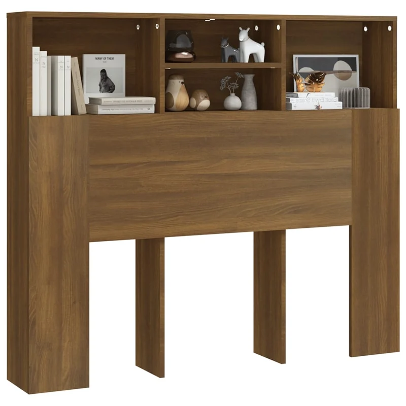 Tête de lit avec rangement accessoire de lit table de chevet étagère 120 x 19 x 103,5 cm MDF marron TDL0200065