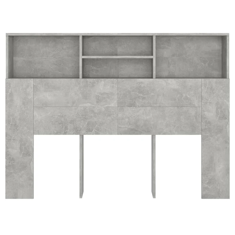 Tête de lit avec rangement accessoire de lit table de chevet étagère 140 x 19 x 103,5 cm MDF gris TDL0200037