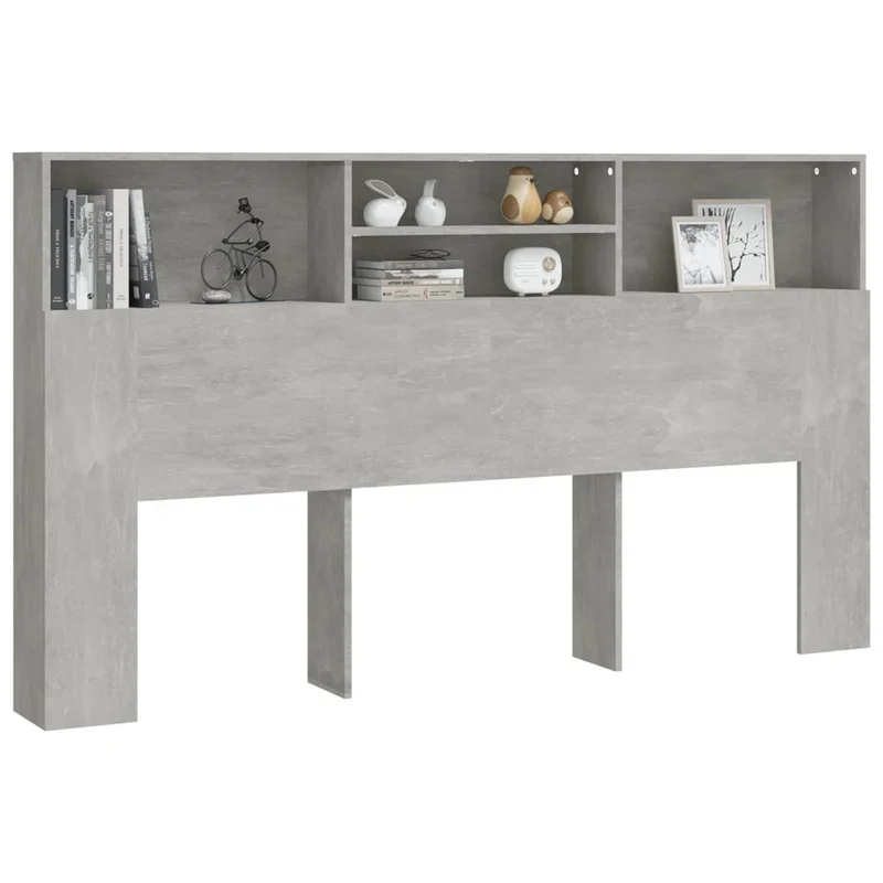 Tête de lit avec rangement accessoire de lit table de chevet étagère 180 x 19 x 103,5 cm MDF gris TDL0200033