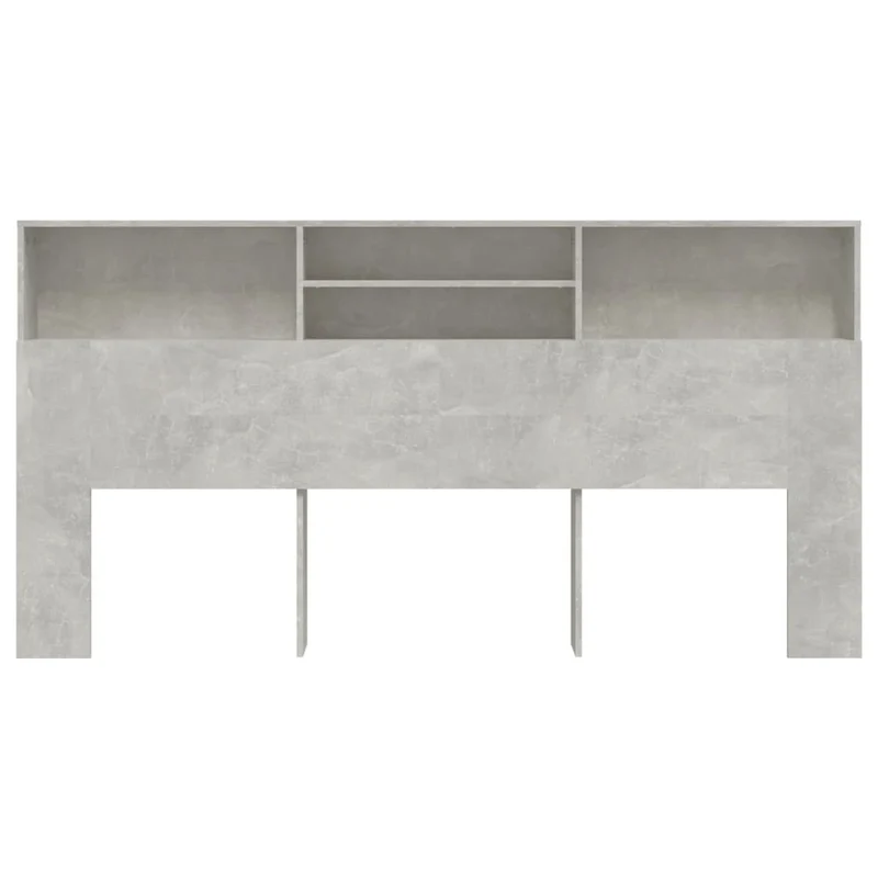 Tête de lit avec rangement accessoire de lit table de chevet étagère 200 x 19 x 103,5 cm MDF gris TDL0200031
