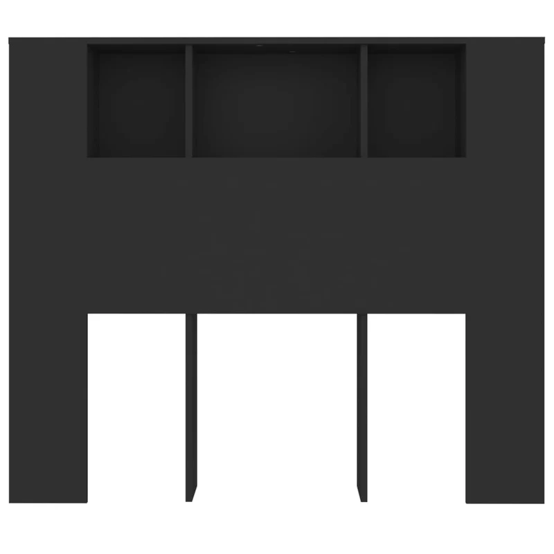 Tête de lit avec rangement accessoire de lit table de chevet étagère 120 x 18,5 x 104,5 cm MDF noir TDL0200026