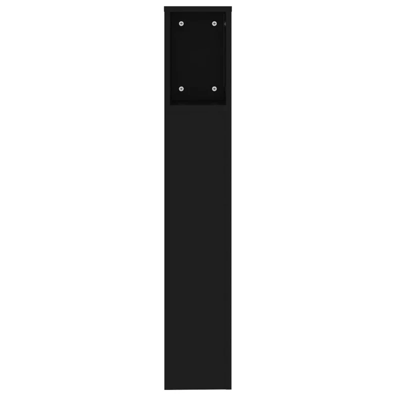 Tête de lit avec rangement accessoire de lit table de chevet étagère 200 x 18,5 x 104,5 cm MDF noir TDL0200018
