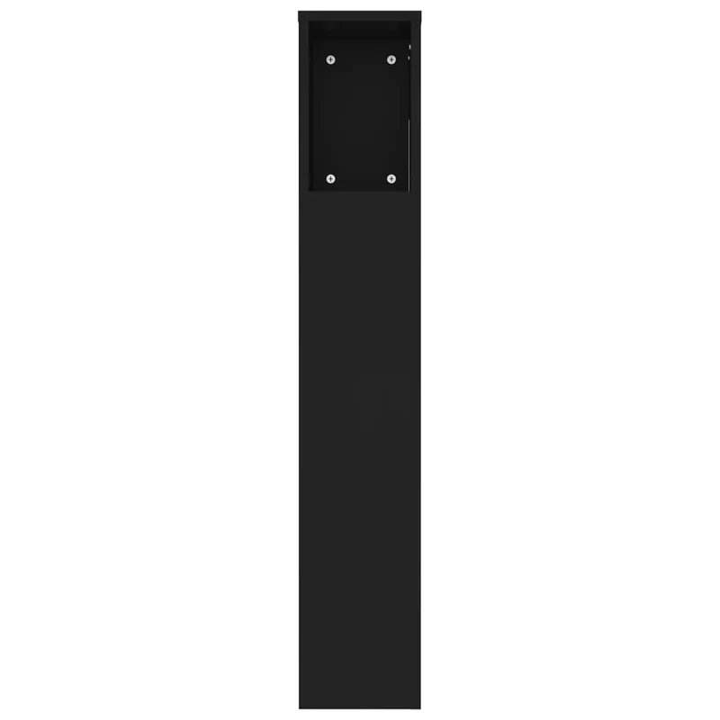 Tête de lit avec rangement accessoire de lit table de chevet étagère 220 x 18,5 x 104,5 cm MDF noir TDL0200016