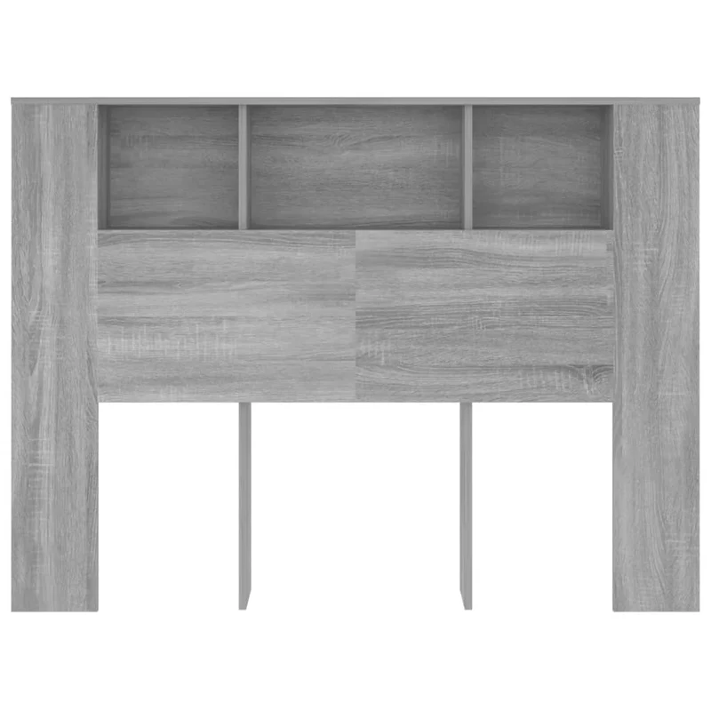 Tête de lit avec rangement accessoire de lit table de chevet étagère 140 x 18,5 x 104,5 cm MDF gris TDL0200010