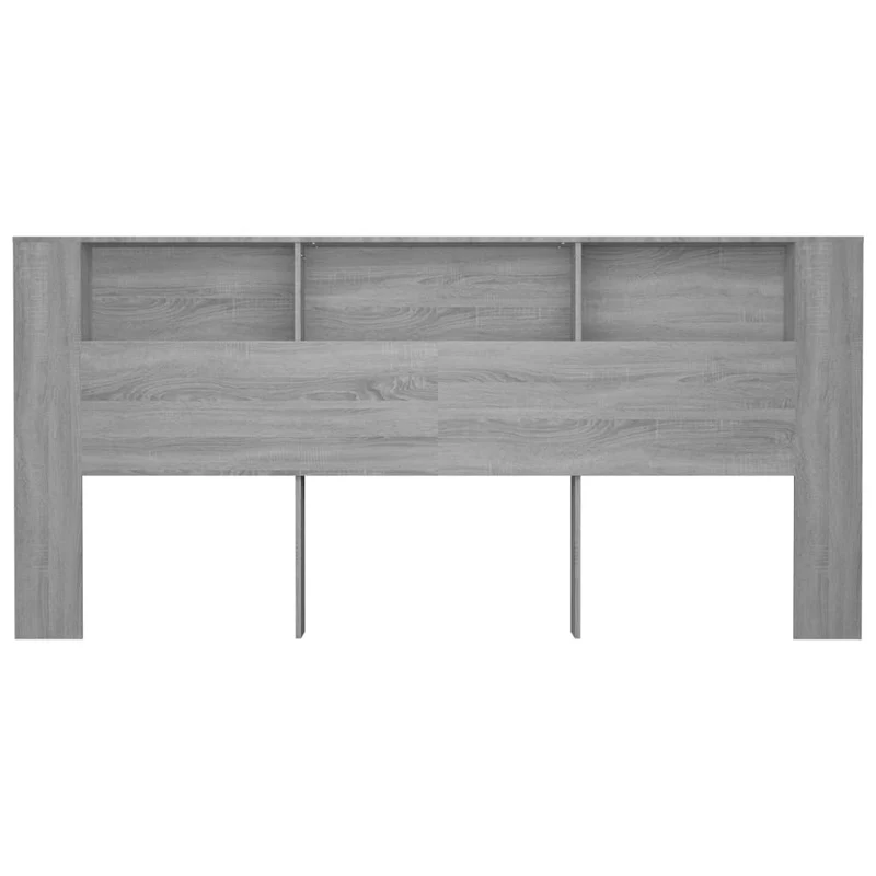 Tête de lit avec rangement accessoire de lit table de chevet étagère 220 x 18,5 x 104,5 cm MDF gris TDL0200002