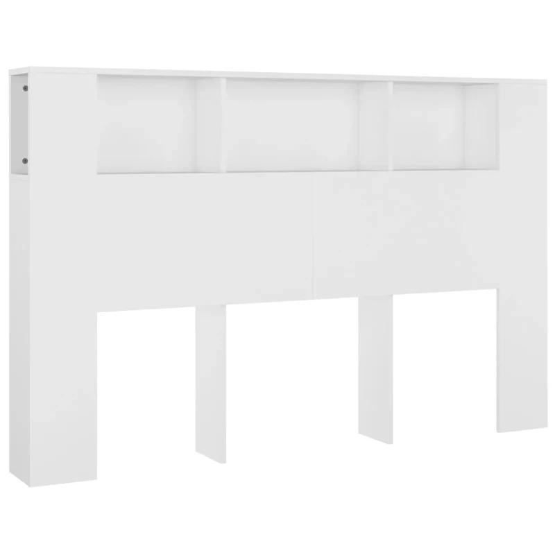 Tête de lit avec rangement accessoire de lit table de chevet étagère 160 x 18,5 x 104,5 cm MDF blanc TDL0200106