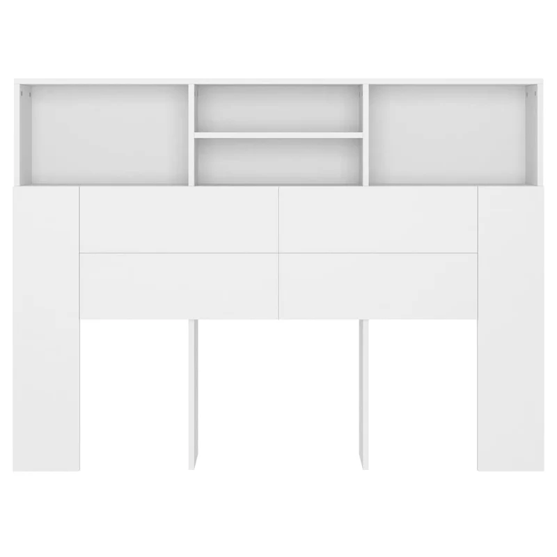 Tête de lit avec rangement accessoire de lit table de chevet étagère 140 x 19 x 103,5 cm MDF blanc TDL0200107