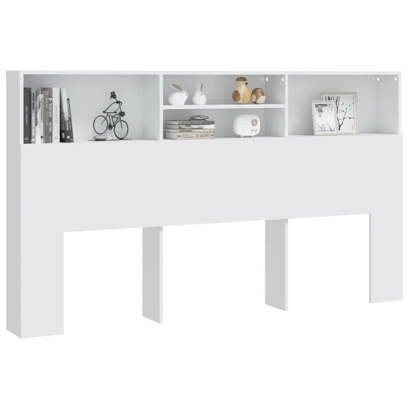 Tête de lit avec rangement accessoire de lit table de chevet étagère 180 x 19 x 103,5 cm MDF blanc TDL0200103