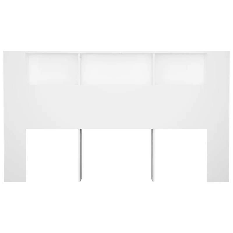 Tête de lit avec rangement accessoire de lit table de chevet étagère 180 x 18,5 x 104,5 cm MDF blanc TDL0200104