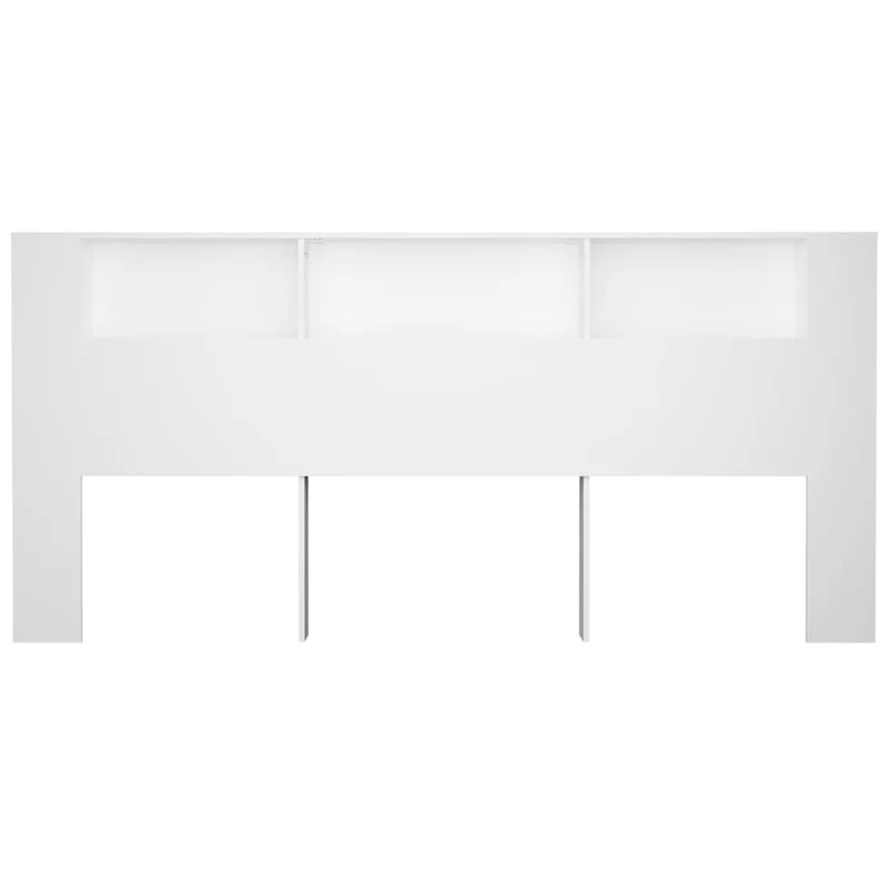 Tête de lit avec rangement accessoire de lit table de chevet étagère 220 x 18,5 x 104,5 cm MDF blanc TDL0200100