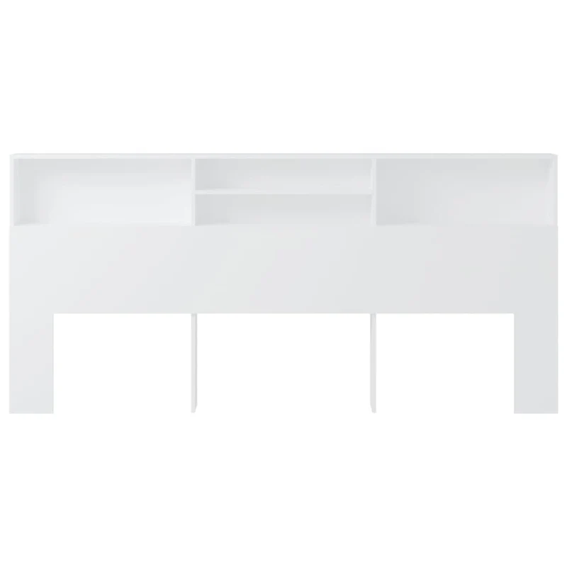 Tête de lit avec rangement accessoire de lit table de chevet étagère 220 x 19 x 103,5 cm MDF blanc TDL0200099