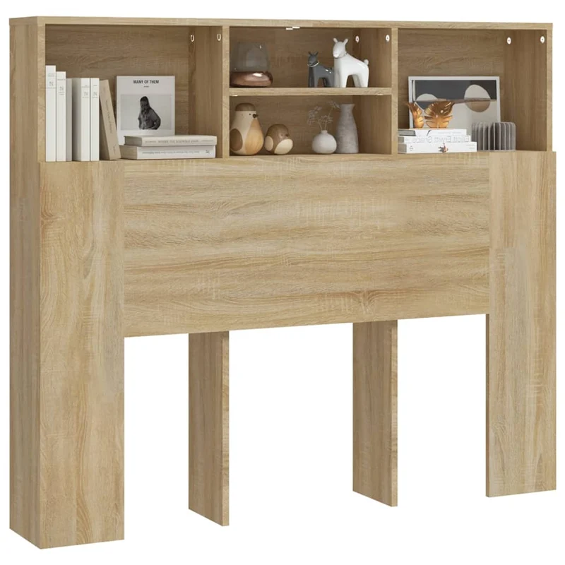 Tête de lit avec rangement accessoire de lit table de chevet étagère 120 x 19 x 103,5 cm MDF couleur chêne TDL0200051