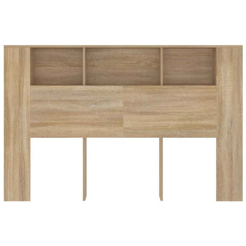 Tête de lit avec rangement accessoire de lit table de chevet étagère 160 x 18,5 x 104,5 cm MDF couleur chêne TDL0200048