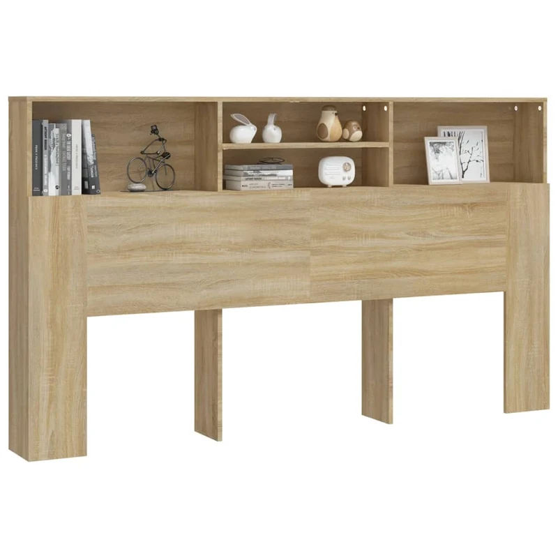 Tête de lit avec rangement accessoire de lit table de chevet étagère 180 x 19 x 103,5 cm MDF couleur chêne TDL0200046