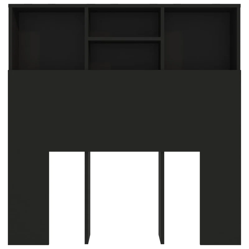Tête de lit avec rangement accessoire de lit table de chevet étagère 100 x 19 x 103,5 cm MDF noir TDL0200027