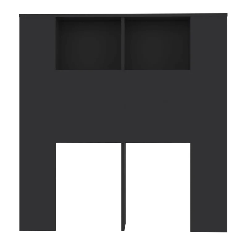 Tête de lit avec rangement accessoire de lit table de chevet étagère 100 x 18,5 x 104,5 cm MDF noir TDL0200028