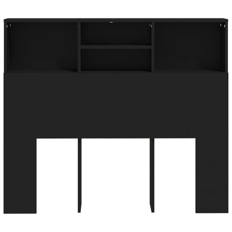 Tête de lit avec rangement accessoire de lit table de chevet étagère 120 x 19 x 103,5 cm MDF noir TDL0200025