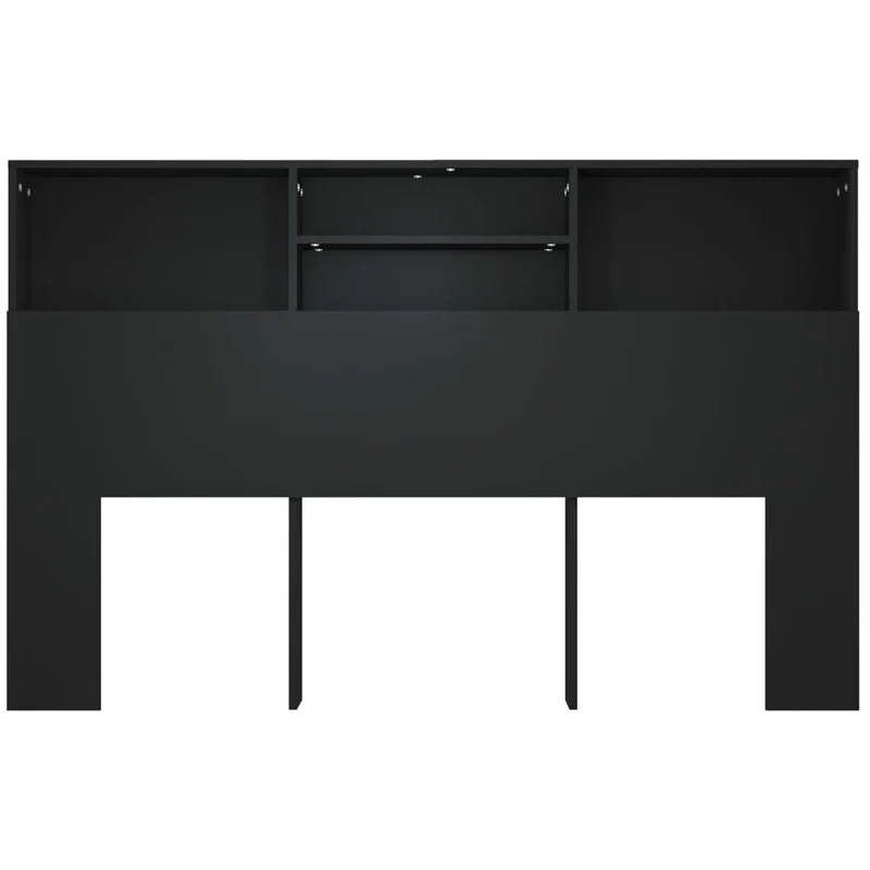 Tête de lit avec rangement accessoire de lit table de chevet étagère 160 x 19 x 103,5 cm MDF noir TDL0200021