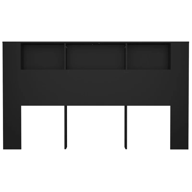 Tête de lit avec rangement accessoire de lit table de chevet étagère 180 x 18,5 x 104,5 cm MDF noir TDL0200020