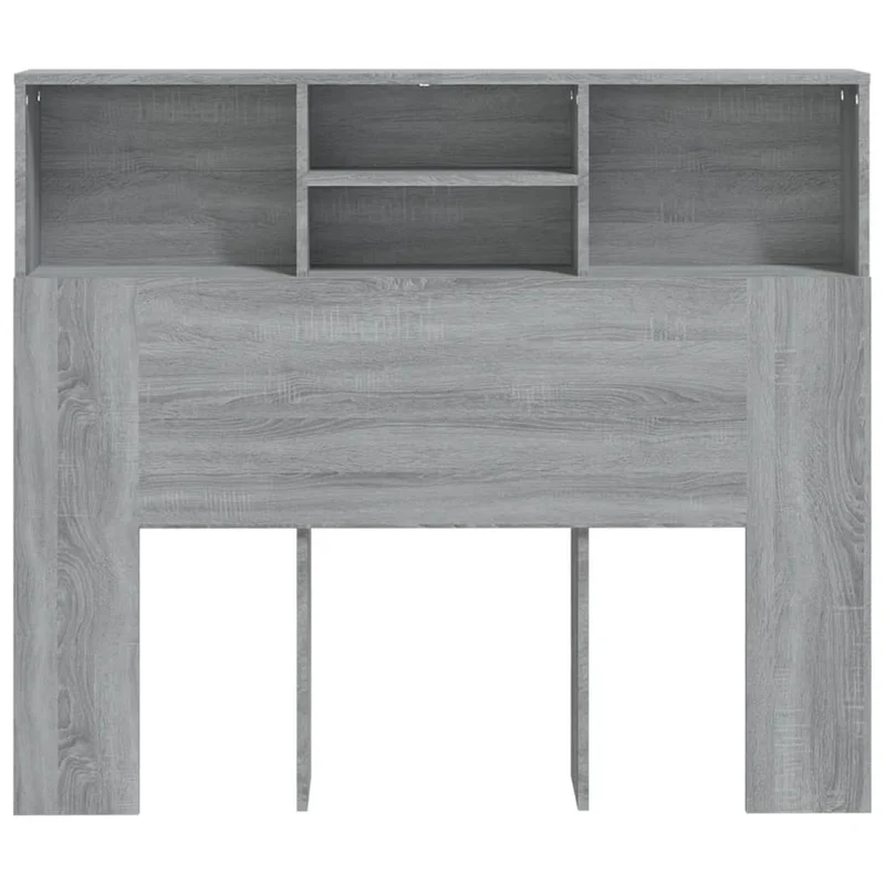 Tête de lit avec rangement accessoire de lit table de chevet étagère 120 x 19 x 103,5 cm MDF gris TDL0200011