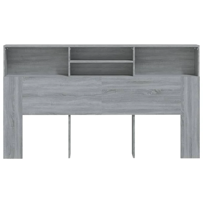 Tête de lit avec rangement accessoire de lit table de chevet étagère 180 x 19 x 103,5 cm MDF gris TDL0200005