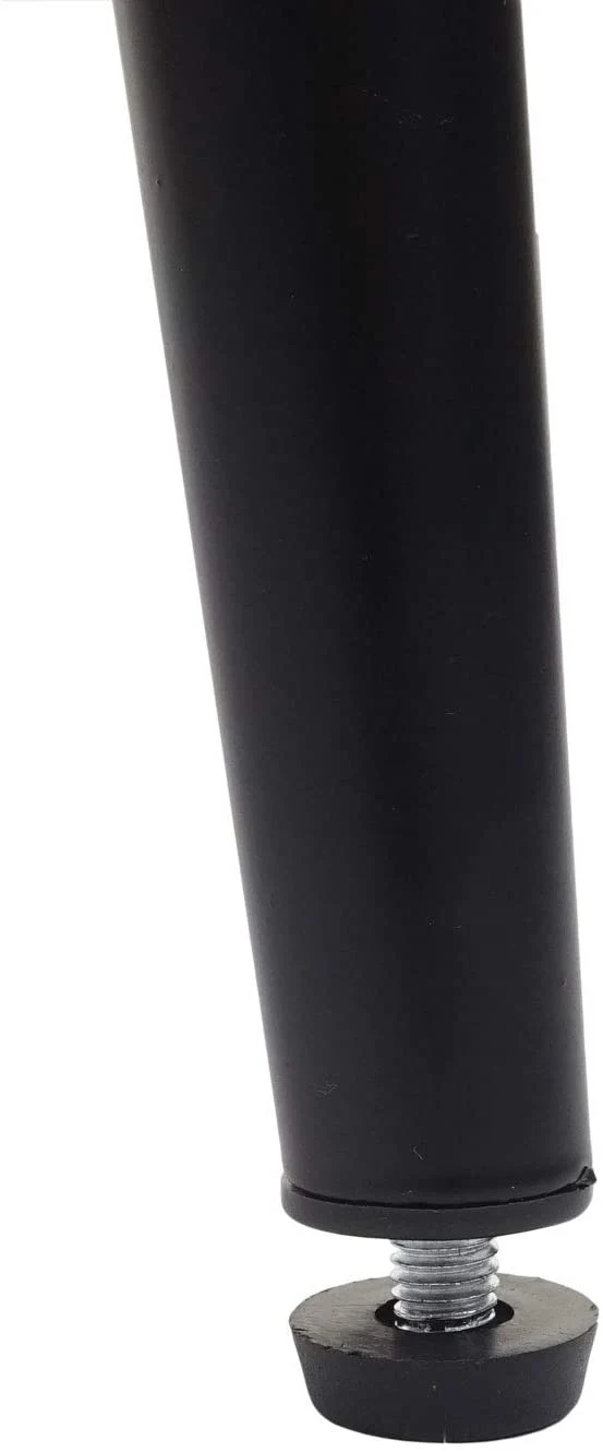 Lot de 2 tabourets de bar avec repose-pieds en synthétique taupe et métal noir TDB04064