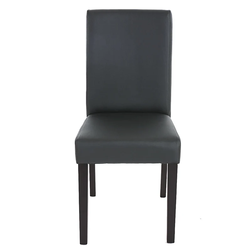 Lot de 2 chaises de salle à manger synthétique noir mat pieds foncés CDS04035
