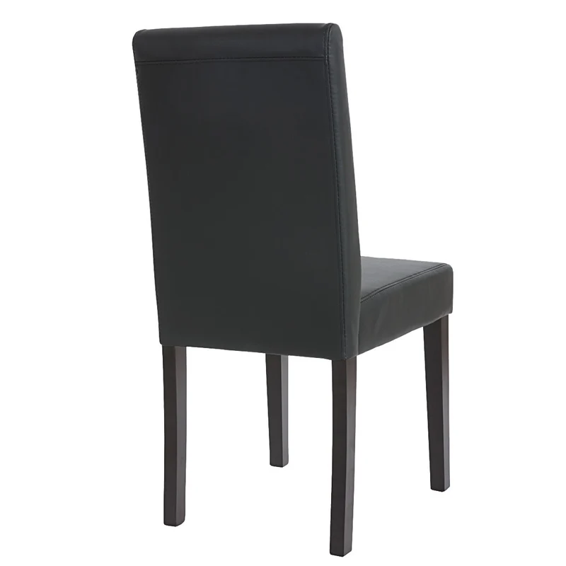 Lot de 2 chaises de salle à manger synthétique noir mat pieds foncés CDS04035