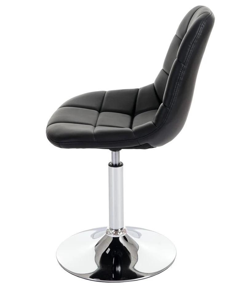 6x chaises de salle à manger en synthétique noir pied chromé pivotant CDS04623