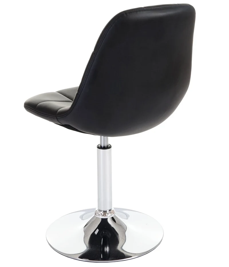 6x chaises de salle à manger en synthétique noir pied chromé pivotant CDS04623