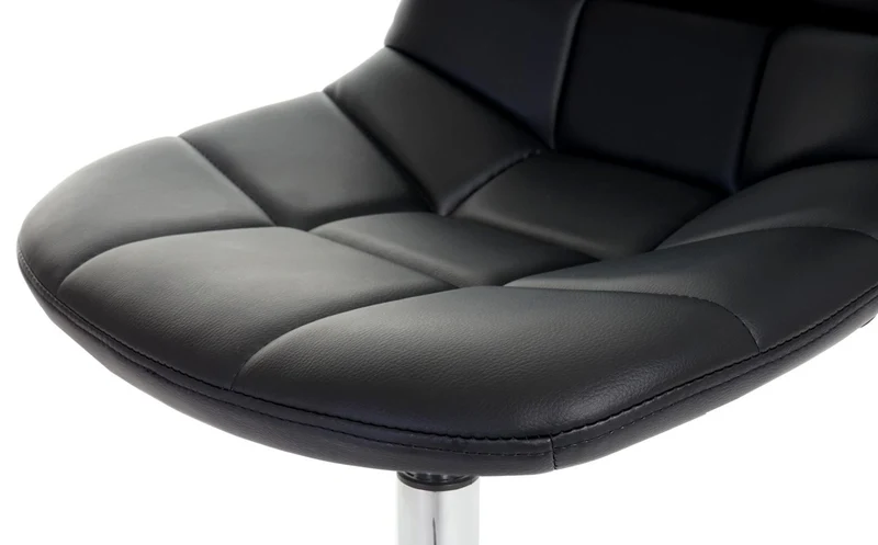 6x chaises de salle à manger en synthétique noir pied chromé pivotant CDS04623