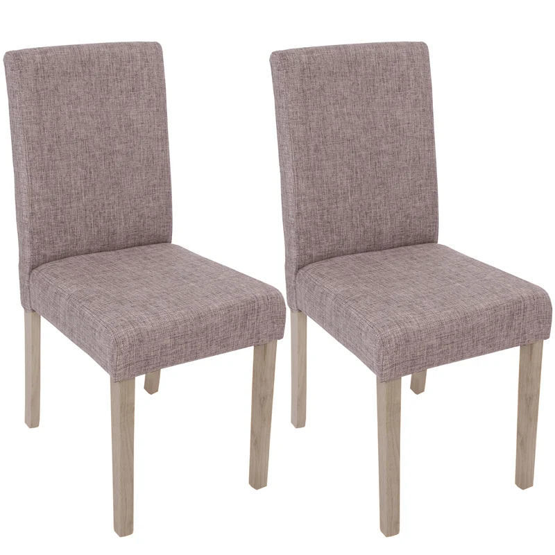 Lot de 2 chaises de salle à manger cuisine en tissu gris pieds en bois clair 04_0000431