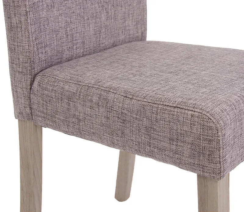 Lot de 2 chaises de salle à manger cuisine en tissu gris pieds en bois clair 04_0000431