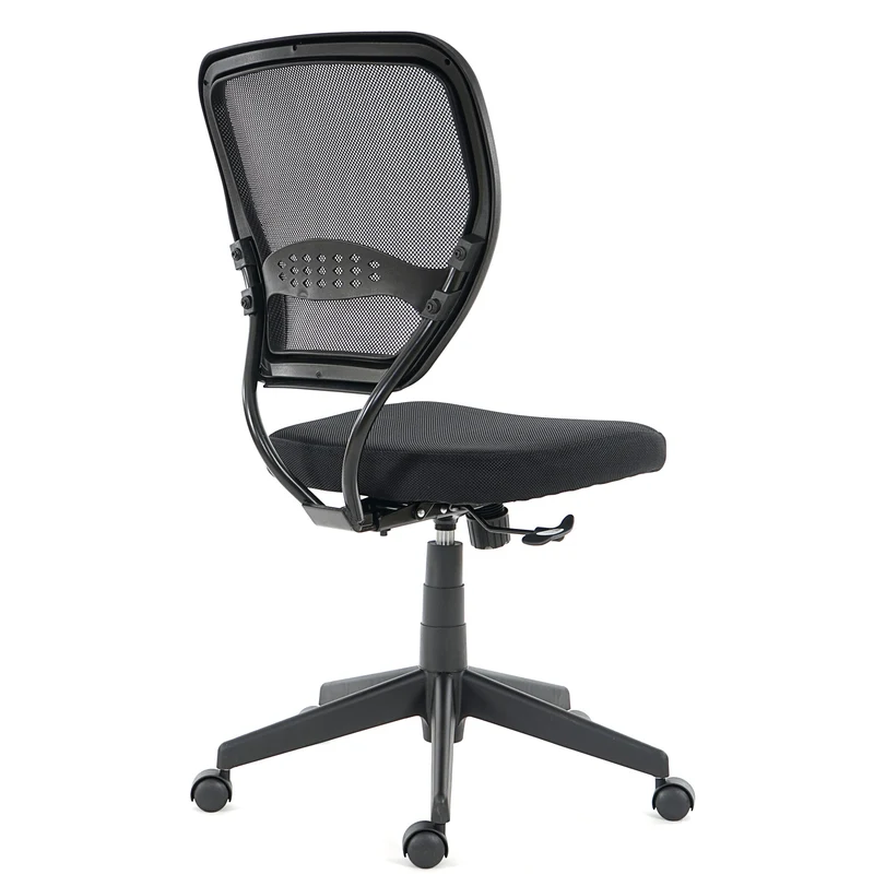 Fauteuil chaise de bureau sur roulettes pivotante en tissu mesh noir sans accoudoirs 04_0001913