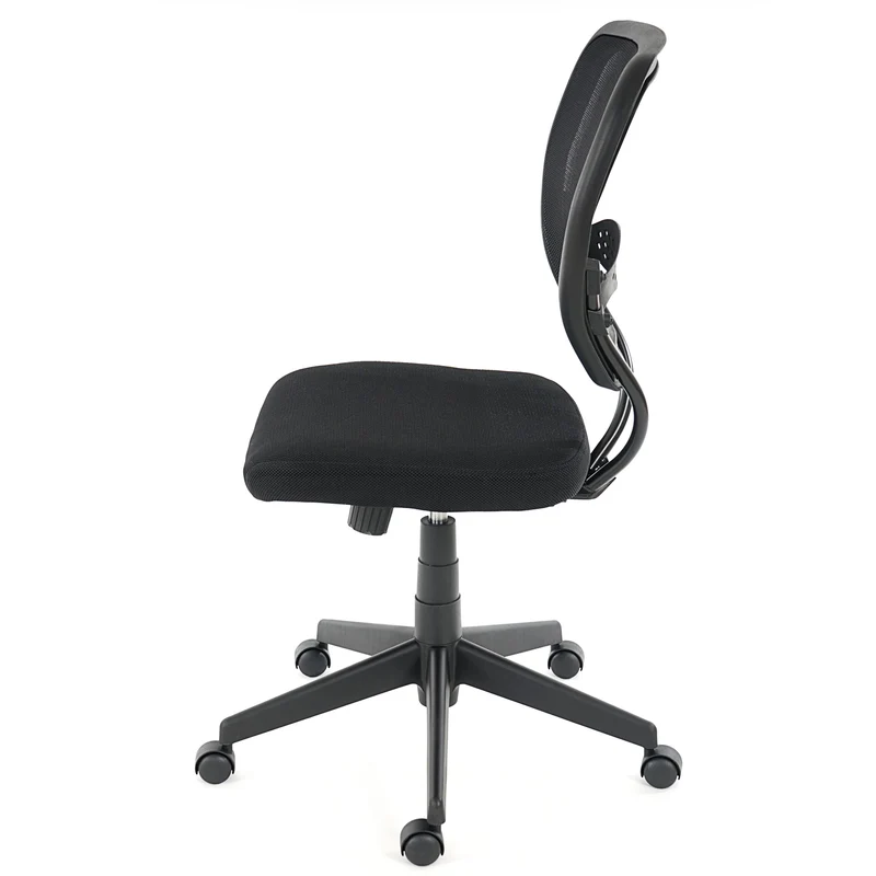 Fauteuil chaise de bureau sur roulettes pivotante en tissu mesh noir sans accoudoirs 04_0001913